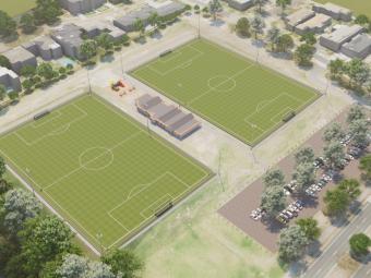 artist's impression of Pettys Reserve upgrade soccer pitches