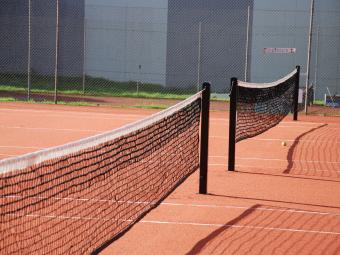 Tennis Court with black nets